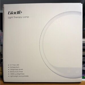 NWT In The Box-Gladle Light Therapy Lamp, Dust Bag, USB-C Cord/Adapter, Manual